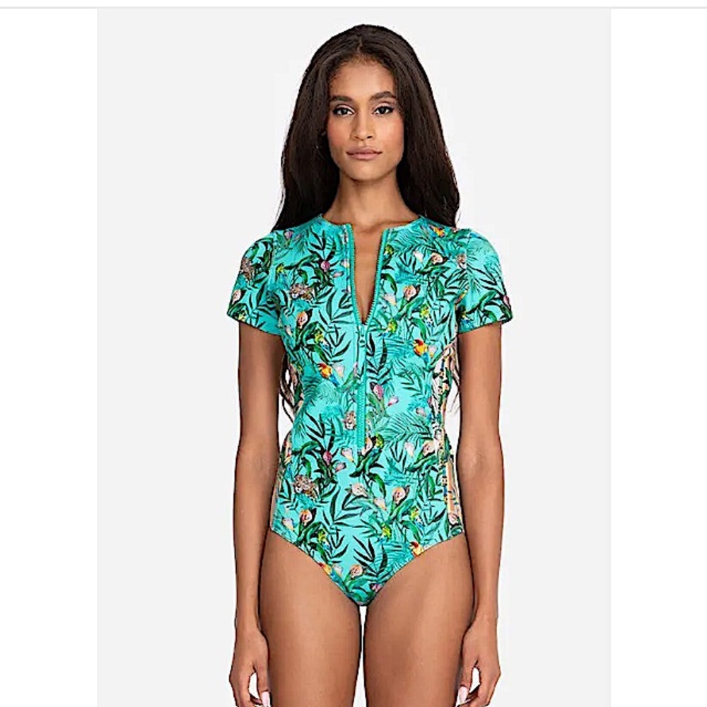 Johnny Was Taiana One Piece Rash Guard  Swimsuit